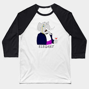 Elegant Elephant - Funny Design Baseball T-Shirt